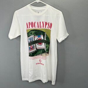 Eswic Apocalypso T shirt The End of Present Age size Small White Crewneck NWOT
